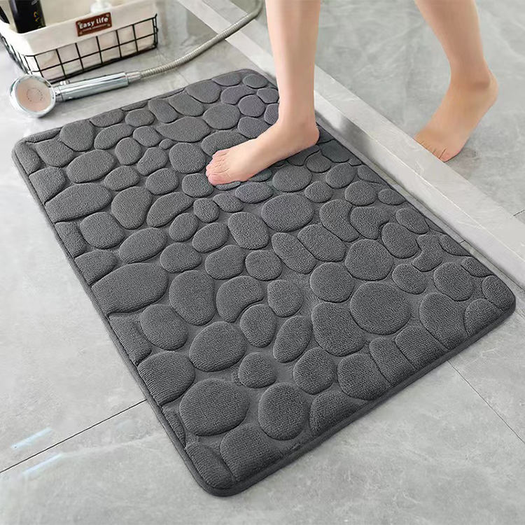 Korallfleece preget steinbadmatte