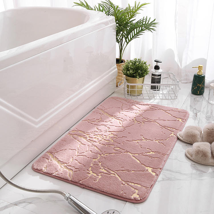 Faux kaninpels+gullfolie badematte